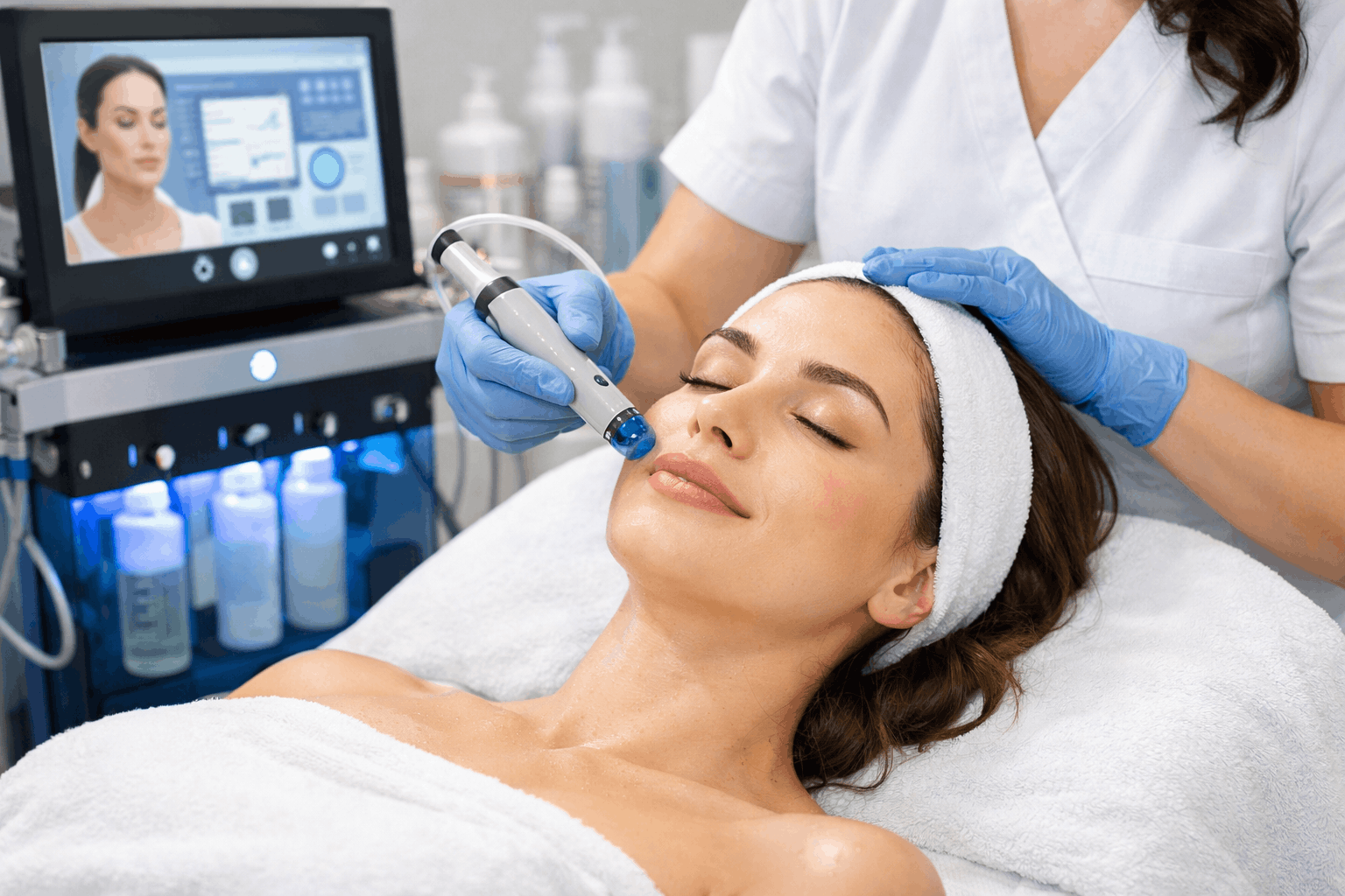 Hydrafacial – während der Behandlung